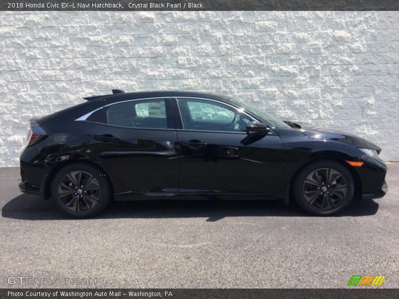 Crystal Black Pearl / Black 2018 Honda Civic EX-L Navi Hatchback