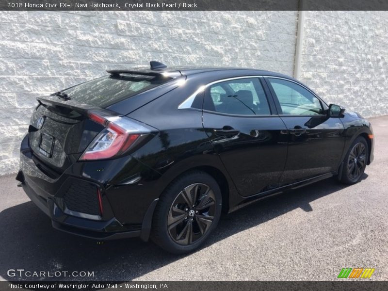 Crystal Black Pearl / Black 2018 Honda Civic EX-L Navi Hatchback