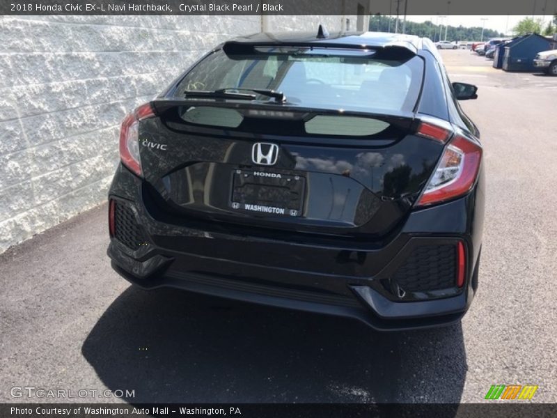 Crystal Black Pearl / Black 2018 Honda Civic EX-L Navi Hatchback