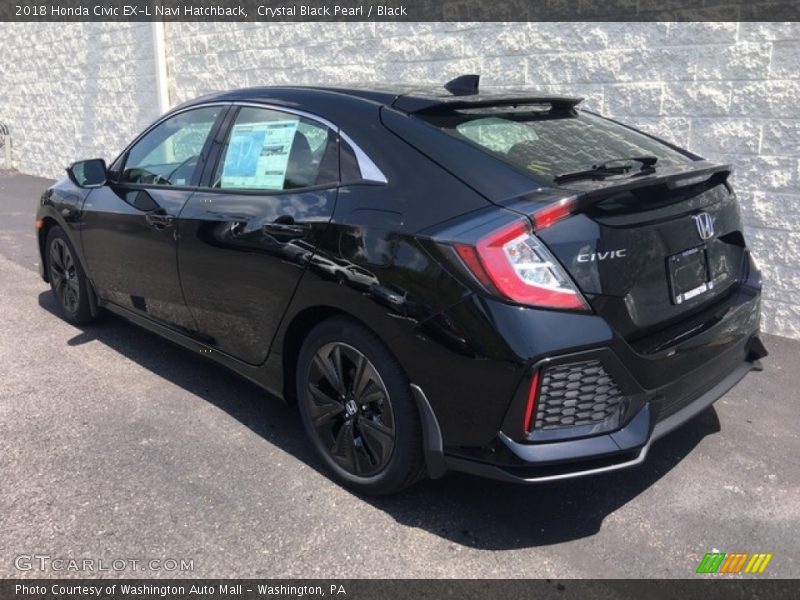 Crystal Black Pearl / Black 2018 Honda Civic EX-L Navi Hatchback