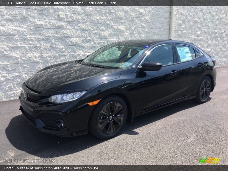 Crystal Black Pearl / Black 2018 Honda Civic EX-L Navi Hatchback