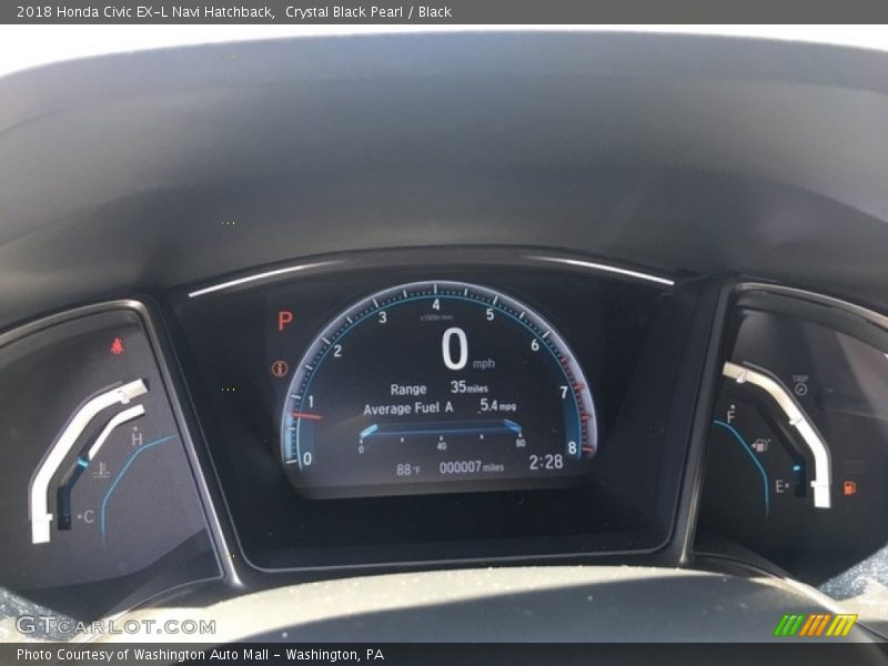 Crystal Black Pearl / Black 2018 Honda Civic EX-L Navi Hatchback