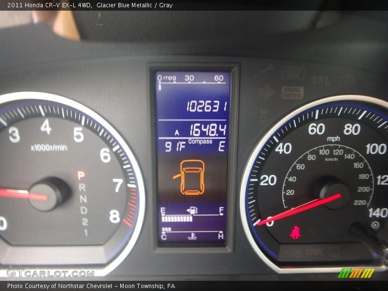 Glacier Blue Metallic / Gray 2011 Honda CR-V EX-L 4WD