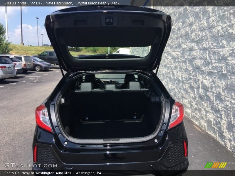 Crystal Black Pearl / Black 2018 Honda Civic EX-L Navi Hatchback