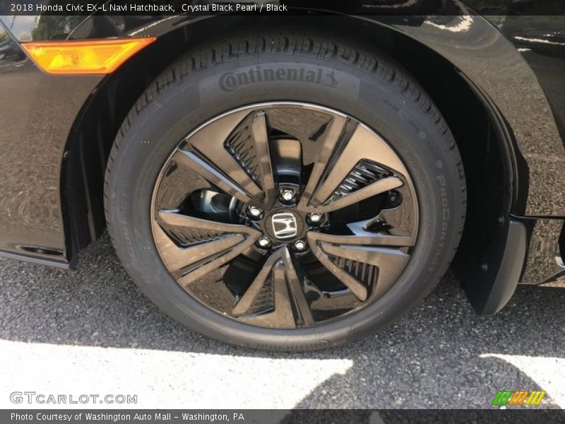 Crystal Black Pearl / Black 2018 Honda Civic EX-L Navi Hatchback