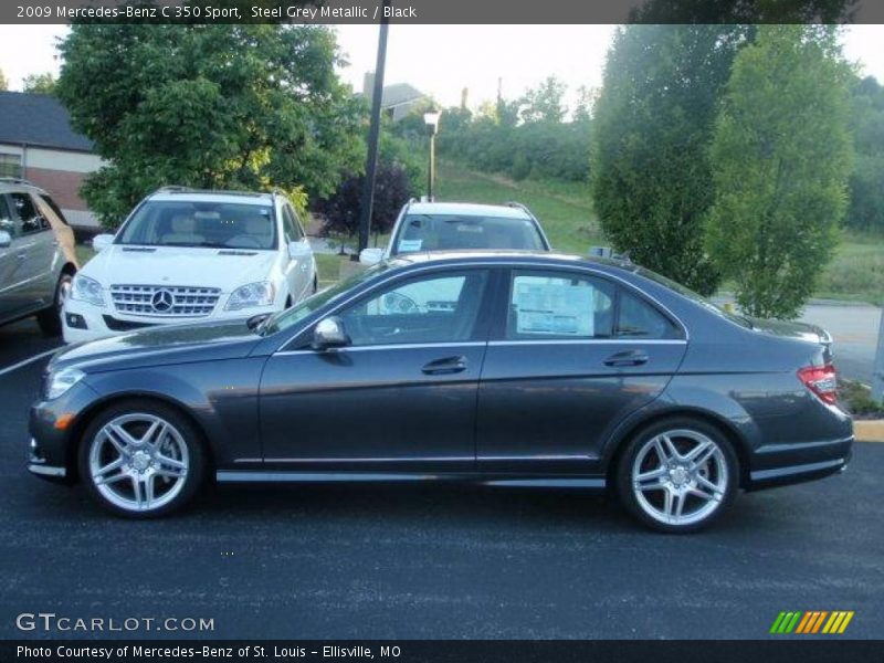 Steel Grey Metallic / Black 2009 Mercedes-Benz C 350 Sport