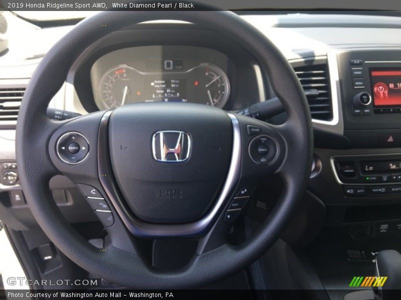 White Diamond Pearl / Black 2019 Honda Ridgeline Sport AWD