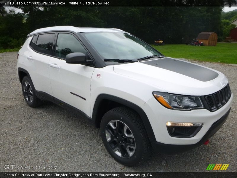White / Black/Ruby Red 2018 Jeep Compass Trailhawk 4x4