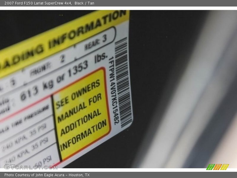 Black / Tan 2007 Ford F150 Lariat SuperCrew 4x4