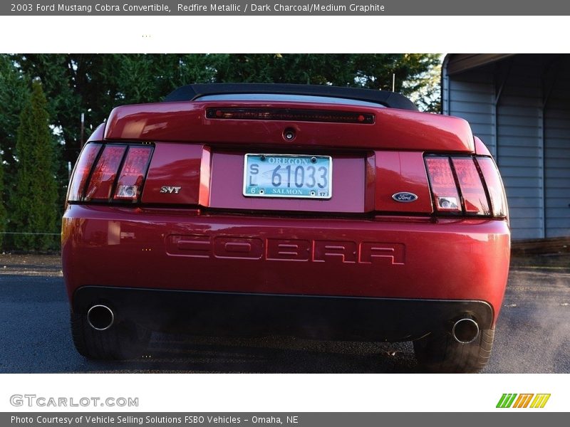 Redfire Metallic / Dark Charcoal/Medium Graphite 2003 Ford Mustang Cobra Convertible