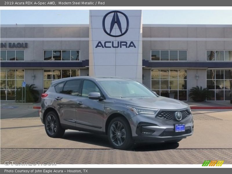 Modern Steel Metallic / Red 2019 Acura RDX A-Spec AWD