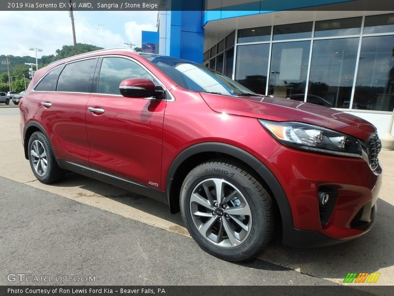 Sangria / Stone Beige 2019 Kia Sorento EX V6 AWD