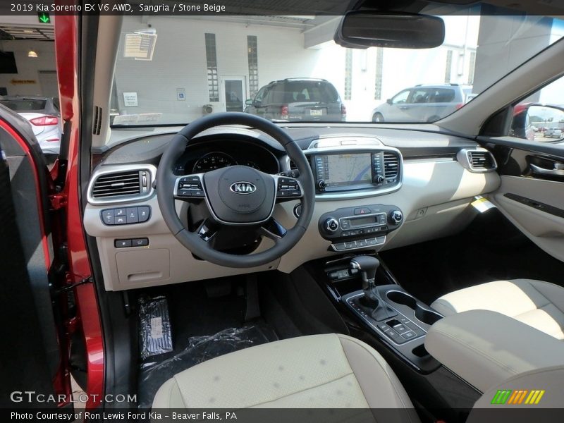 Sangria / Stone Beige 2019 Kia Sorento EX V6 AWD