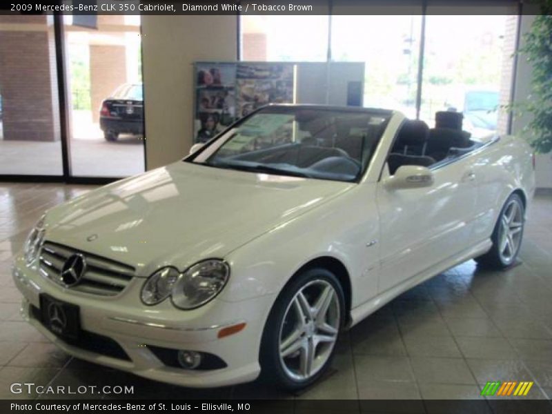 Diamond White / Tobacco Brown 2009 Mercedes-Benz CLK 350 Cabriolet