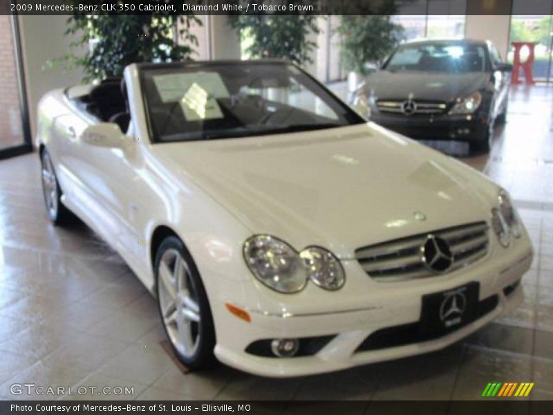 Diamond White / Tobacco Brown 2009 Mercedes-Benz CLK 350 Cabriolet