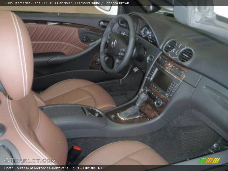 Diamond White / Tobacco Brown 2009 Mercedes-Benz CLK 350 Cabriolet