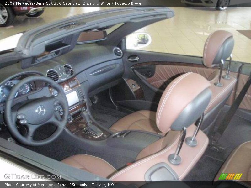 Diamond White / Tobacco Brown 2009 Mercedes-Benz CLK 350 Cabriolet
