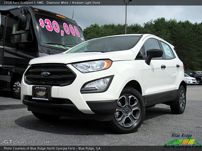 Diamond White / Medium Light Stone 2018 Ford EcoSport S 4WD