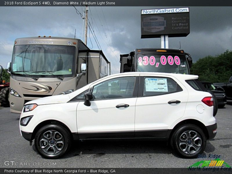 Diamond White / Medium Light Stone 2018 Ford EcoSport S 4WD