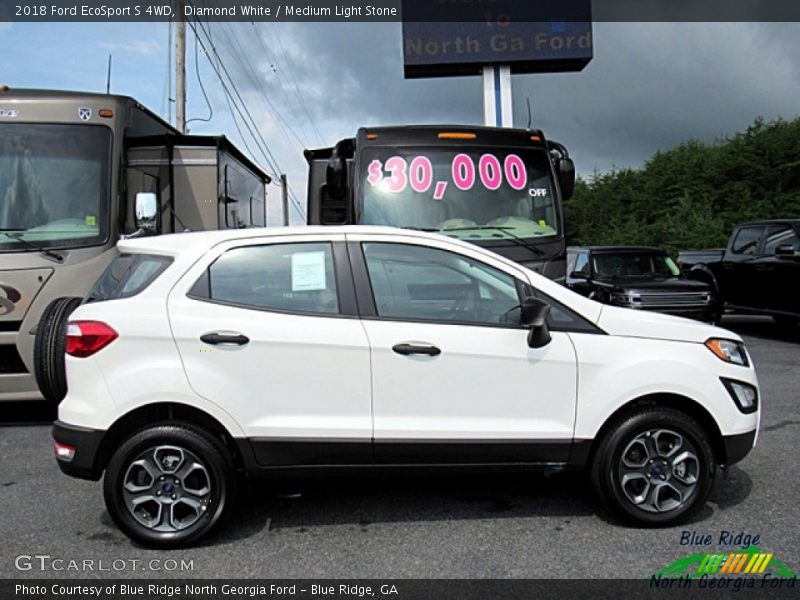 Diamond White / Medium Light Stone 2018 Ford EcoSport S 4WD