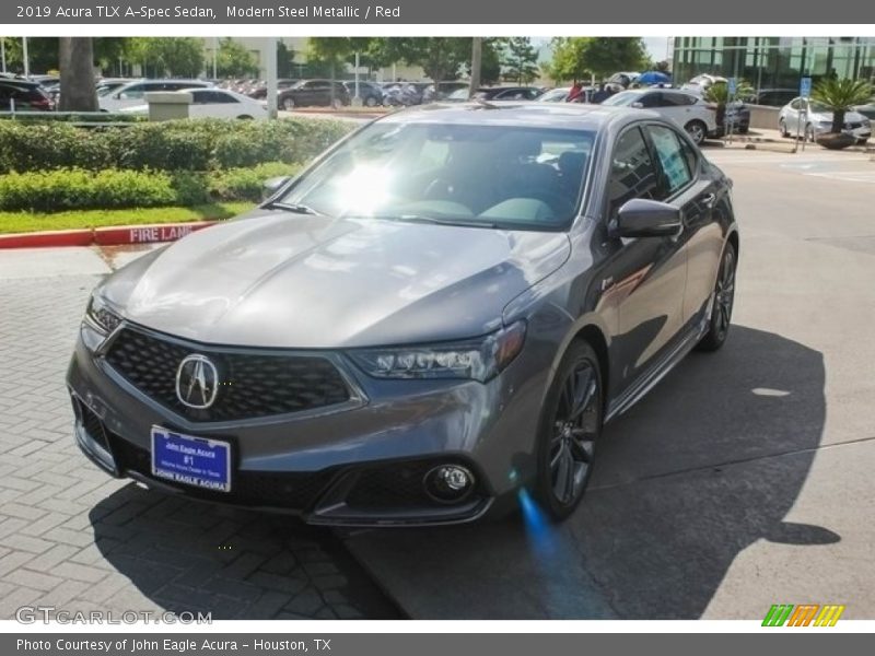 Modern Steel Metallic / Red 2019 Acura TLX A-Spec Sedan