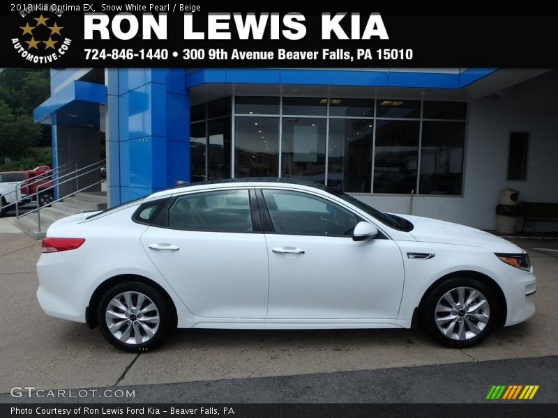 Snow White Pearl / Beige 2018 Kia Optima EX