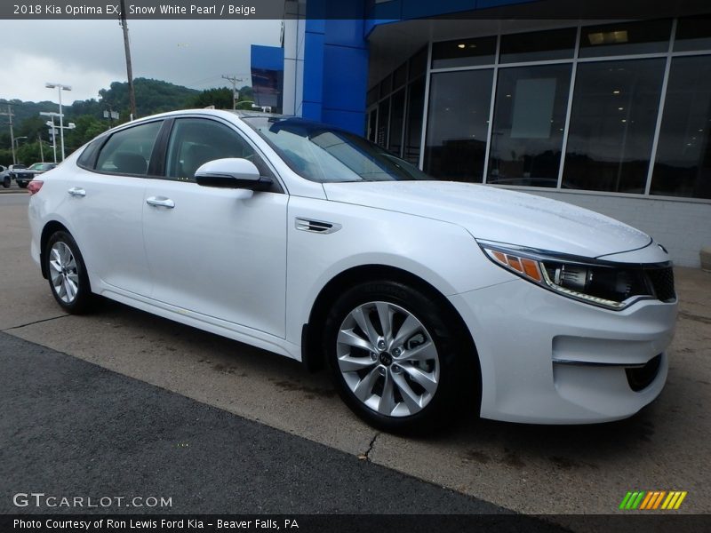 Snow White Pearl / Beige 2018 Kia Optima EX