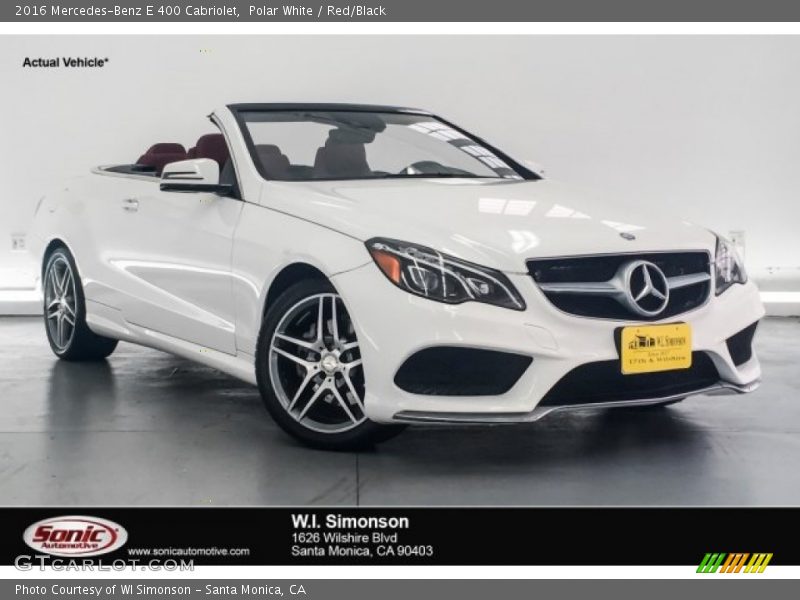 Polar White / Red/Black 2016 Mercedes-Benz E 400 Cabriolet