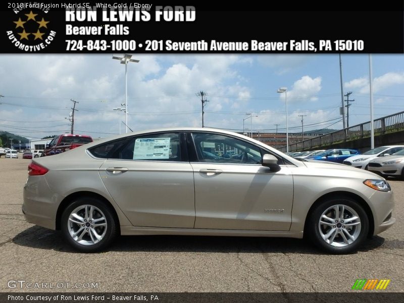 White Gold / Ebony 2018 Ford Fusion Hybrid SE