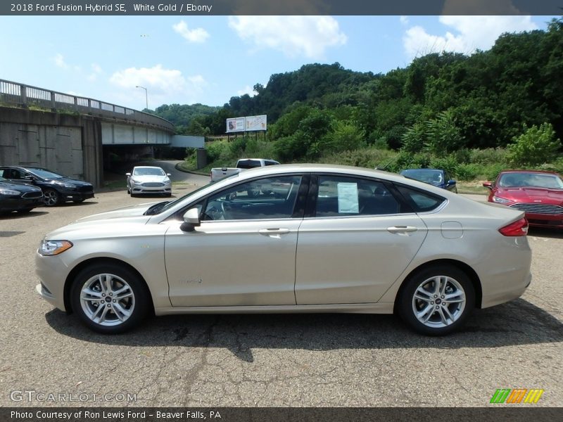 White Gold / Ebony 2018 Ford Fusion Hybrid SE
