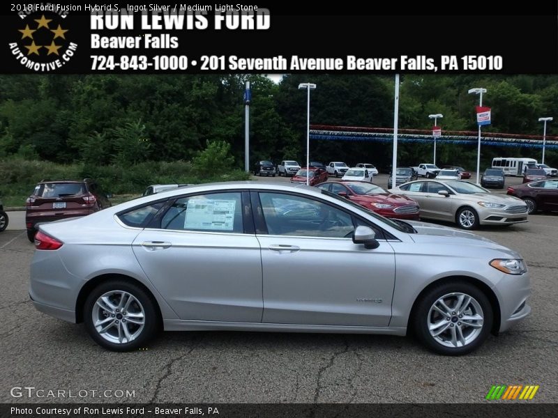 Ingot Silver / Medium Light Stone 2018 Ford Fusion Hybrid S