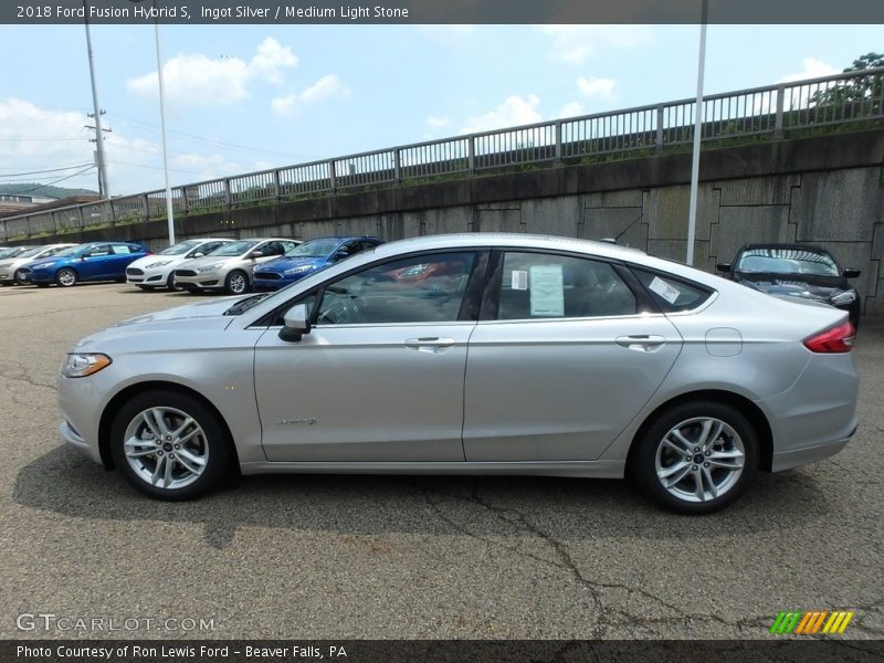 Ingot Silver / Medium Light Stone 2018 Ford Fusion Hybrid S