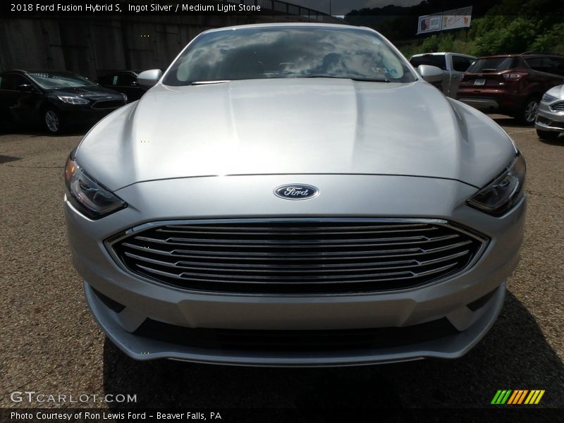 Ingot Silver / Medium Light Stone 2018 Ford Fusion Hybrid S
