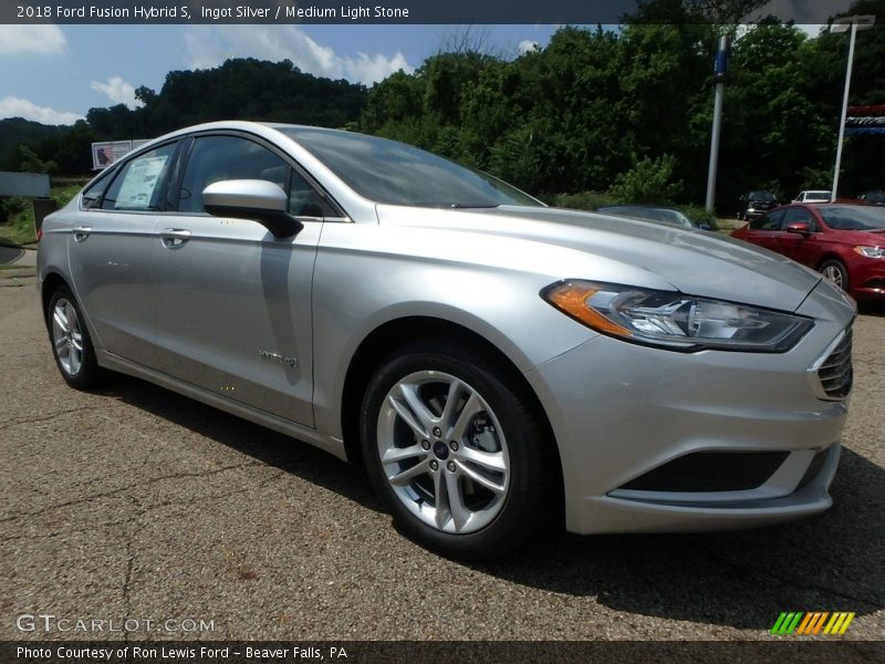 Ingot Silver / Medium Light Stone 2018 Ford Fusion Hybrid S