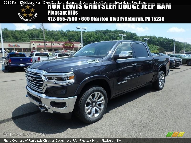 Maximum Steel Metallic / Mountain Brown/Light Frost Beige 2019 Ram 1500 Long Horn Crew Cab 4x4