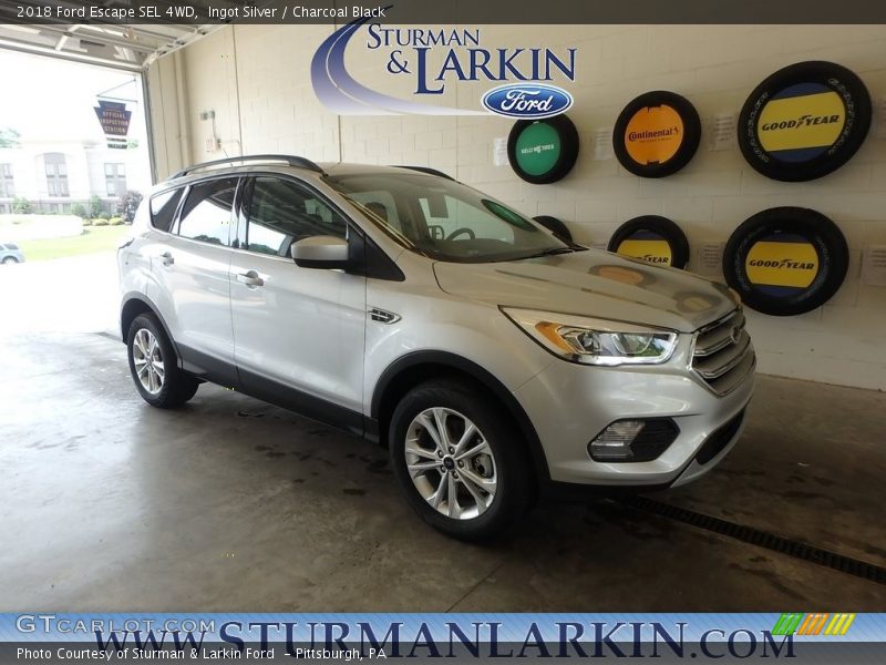 Ingot Silver / Charcoal Black 2018 Ford Escape SEL 4WD