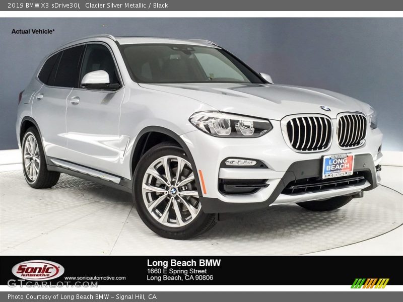 Glacier Silver Metallic / Black 2019 BMW X3 sDrive30i