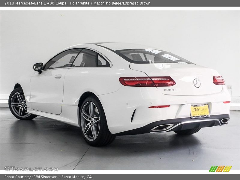 Polar White / Macchiato Beige/Espresso Brown 2018 Mercedes-Benz E 400 Coupe