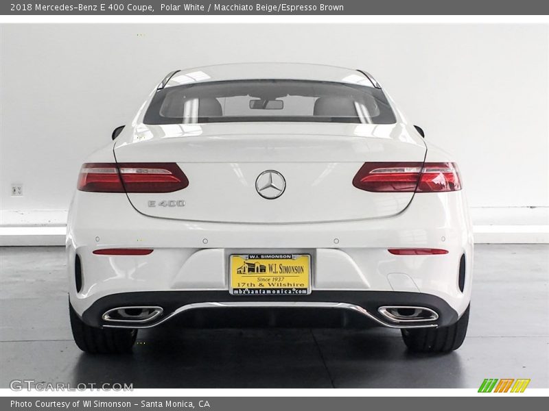 Polar White / Macchiato Beige/Espresso Brown 2018 Mercedes-Benz E 400 Coupe