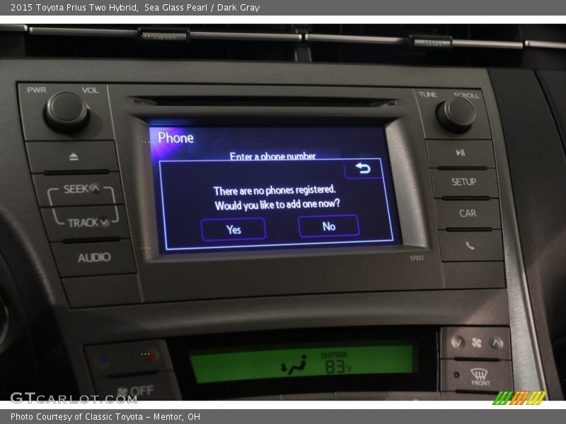 Sea Glass Pearl / Dark Gray 2015 Toyota Prius Two Hybrid