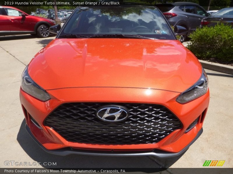 Sunset Orange / Gray/Black 2019 Hyundai Veloster Turbo Ultimate