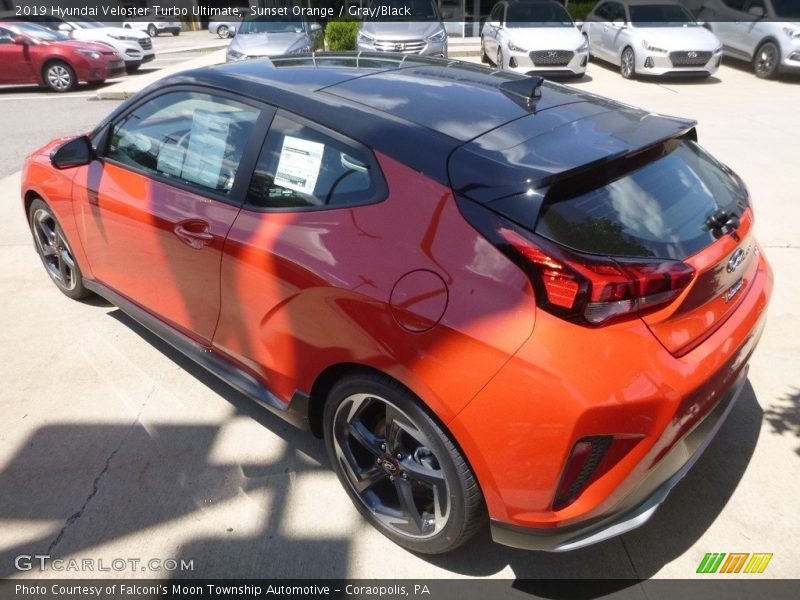 Sunset Orange / Gray/Black 2019 Hyundai Veloster Turbo Ultimate