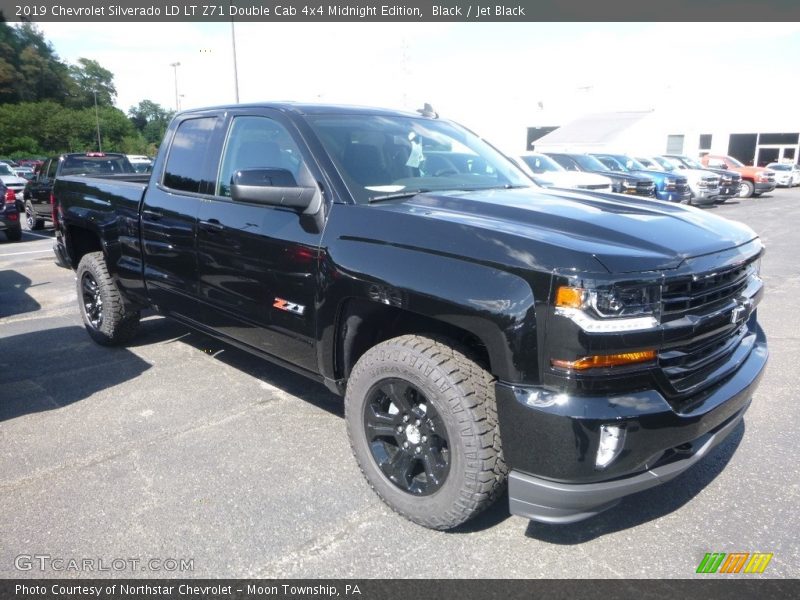 Front 3/4 View of 2019 Silverado LD LT Z71 Double Cab 4x4 Midnight Edition