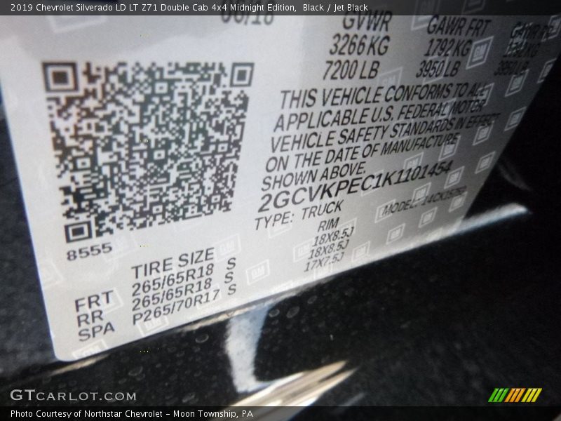 Black / Jet Black 2019 Chevrolet Silverado LD LT Z71 Double Cab 4x4 Midnight Edition