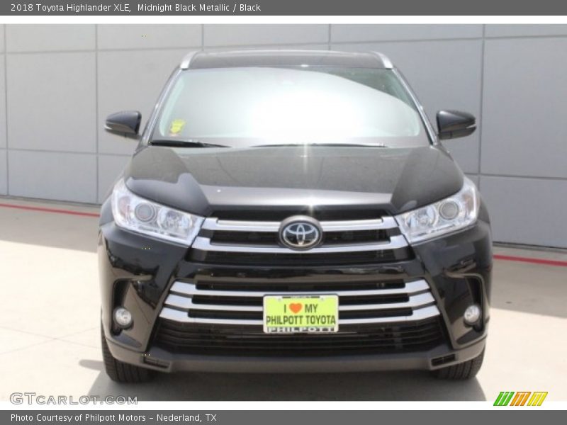 Midnight Black Metallic / Black 2018 Toyota Highlander XLE