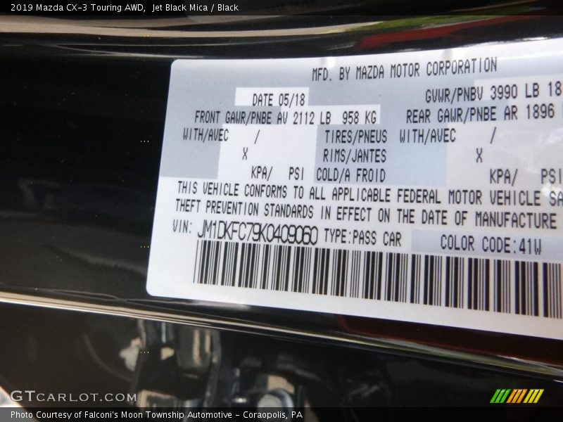Jet Black Mica / Black 2019 Mazda CX-3 Touring AWD