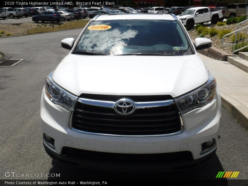 Blizzard Pearl / Black 2016 Toyota Highlander Limited AWD