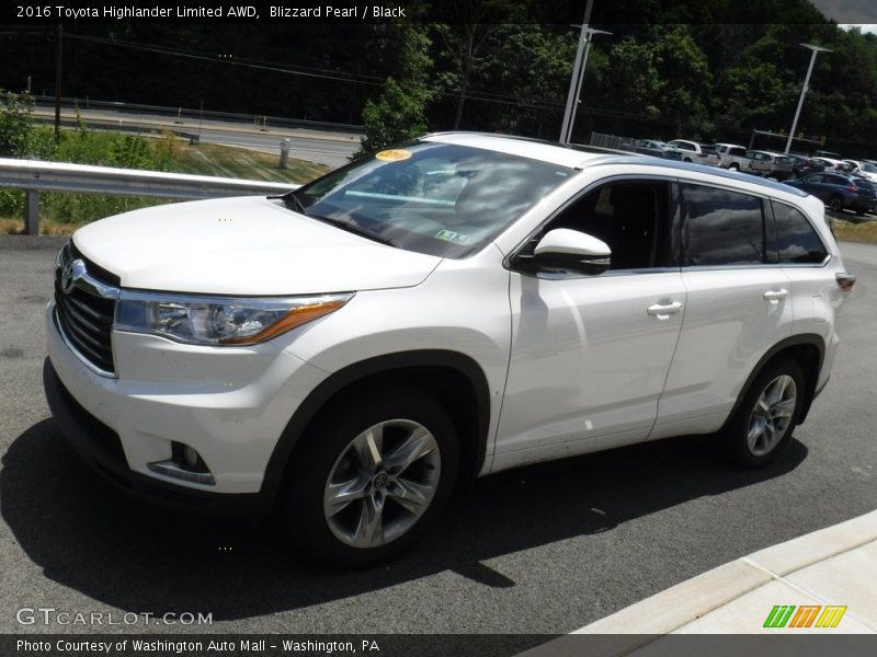 Blizzard Pearl / Black 2016 Toyota Highlander Limited AWD
