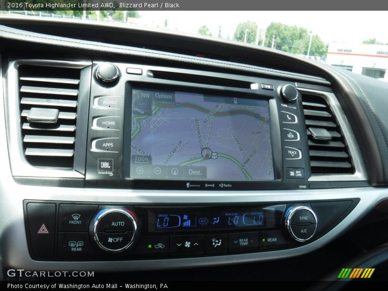 Blizzard Pearl / Black 2016 Toyota Highlander Limited AWD