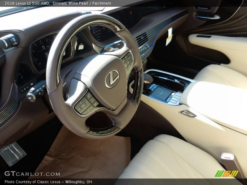 Eminent White Pearl / Parchment 2018 Lexus LS 500 AWD